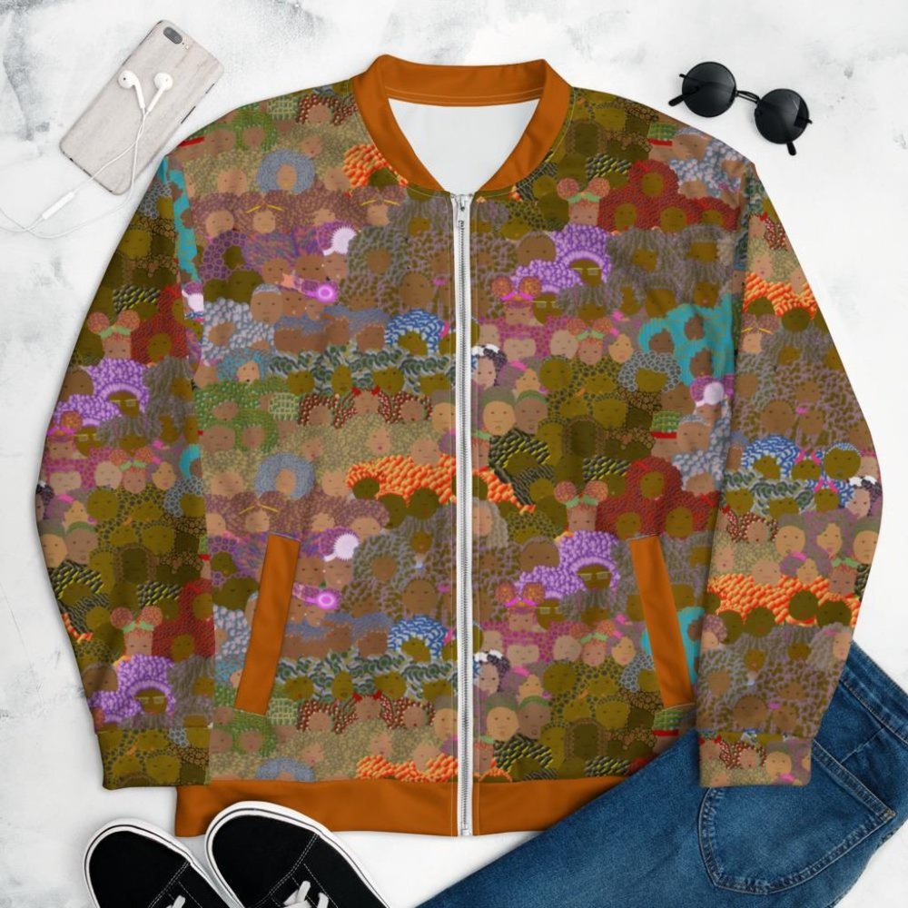 Afrotagious Da Bomber Jacket - Burnt Sienna - Picture 1 of 2